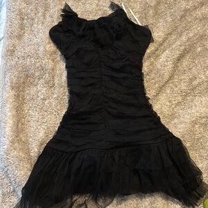 Black tulle mini dress